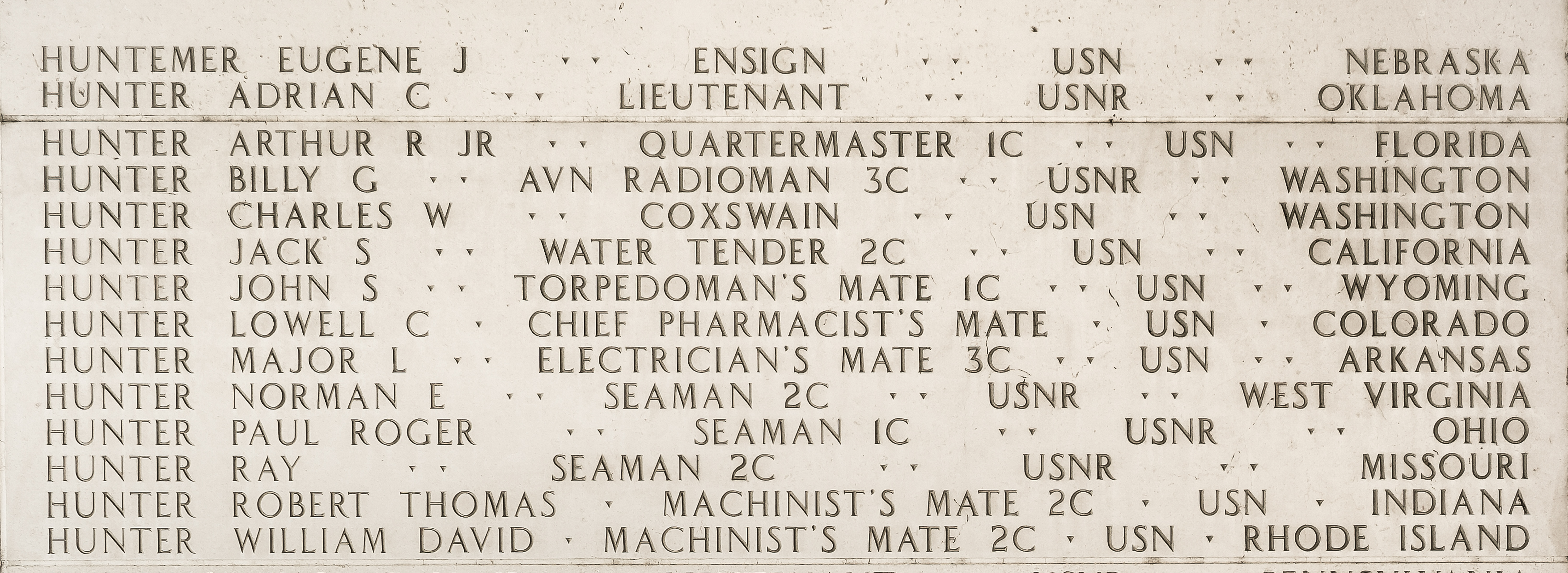 John S. Hunter, Torpedoman's Mate First Class